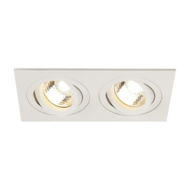New Tria 2 Gu10 downl. encastré carré 2x50W Gu10 230V + ressort à torsion blanc