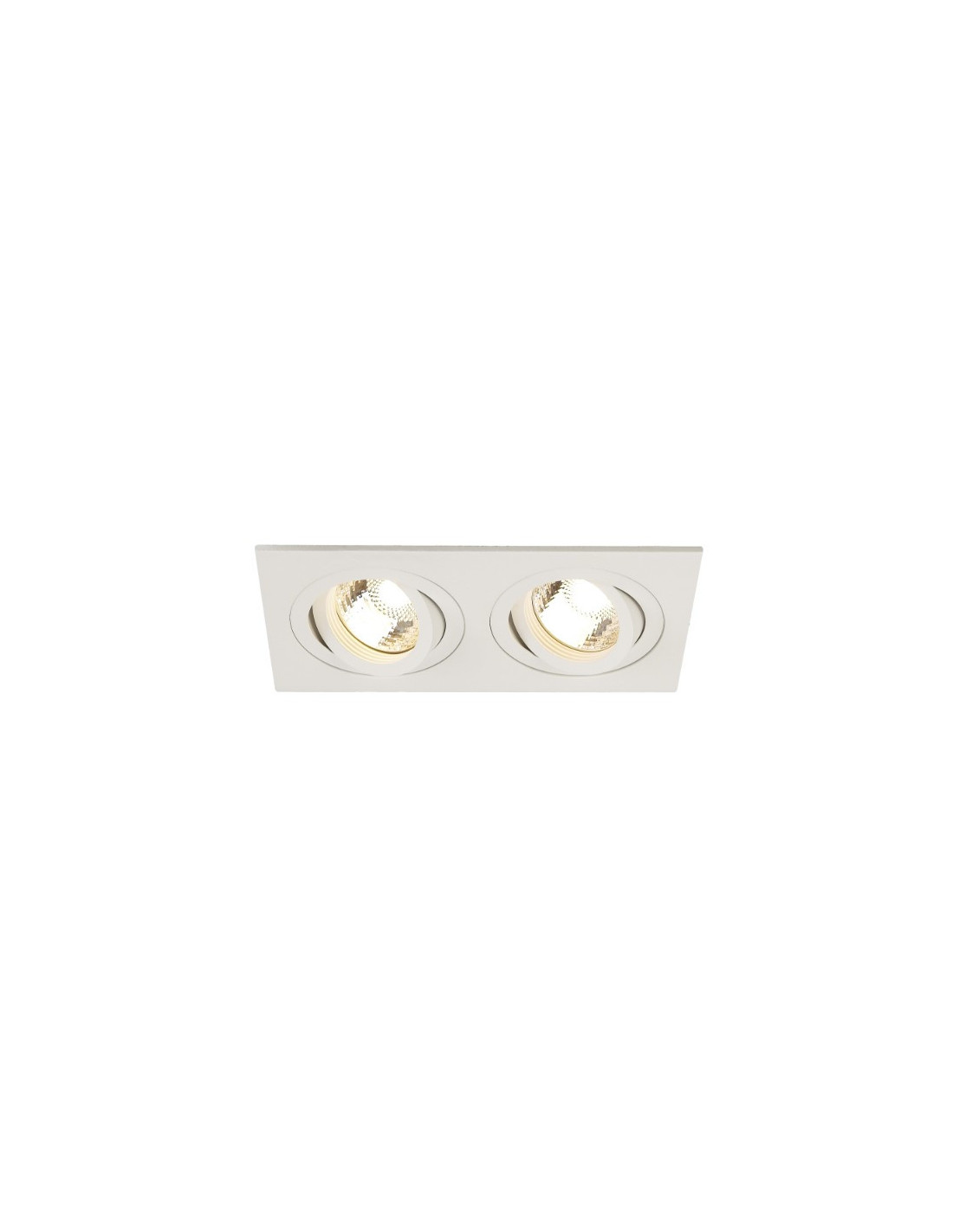 New Tria 2 Gu10 downl. encastré carré 2x50W Gu10 230V + ressort à torsion blanc
