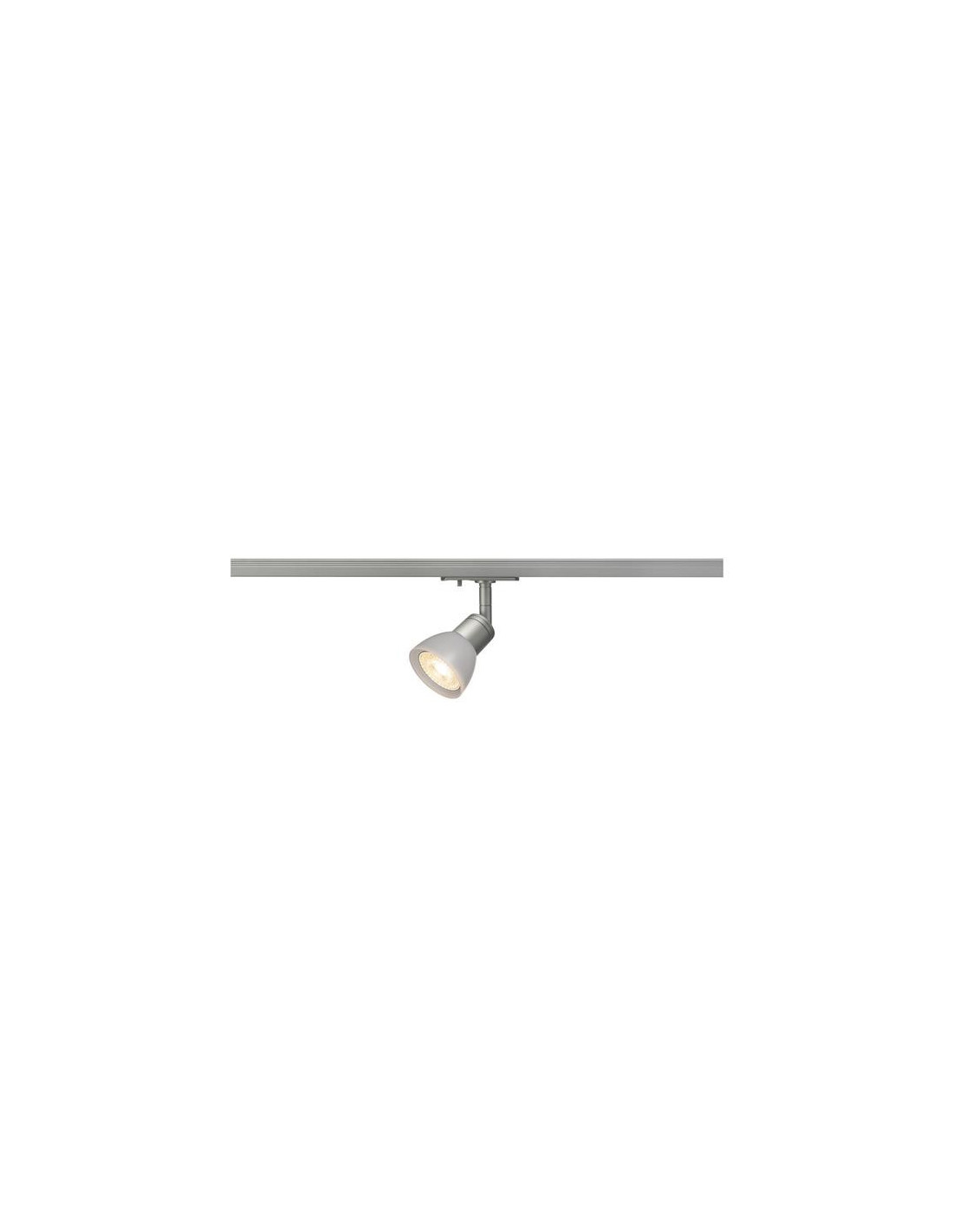 Puria spot pour rail 1 phase 1x max 50W Gu10 230V D6,4cm gris argent