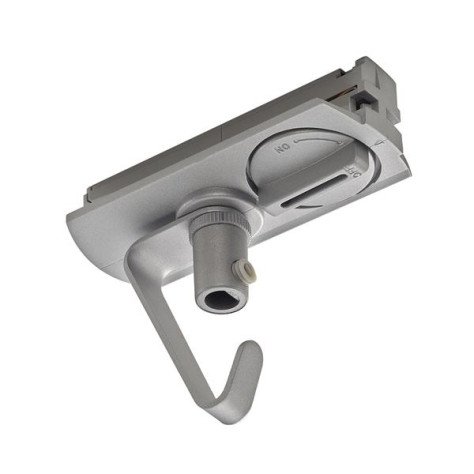 Adaptateur pour rail 1-allumage 230V , gris argent, électrique, incl. crochet
