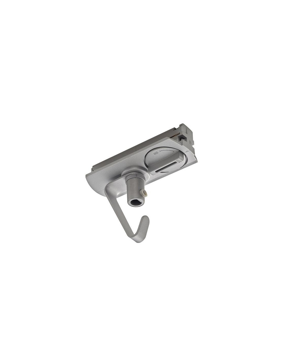 Adaptateur pour rail 1-allumage 230V , gris argent, électrique, incl. crochet