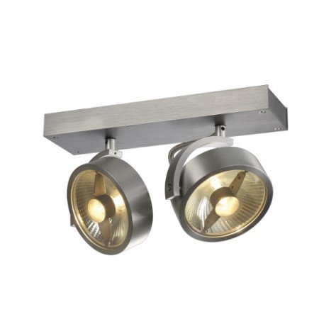 KALU 2 QPAR plafonnier, alu brossé. ES111, max. 2x75W