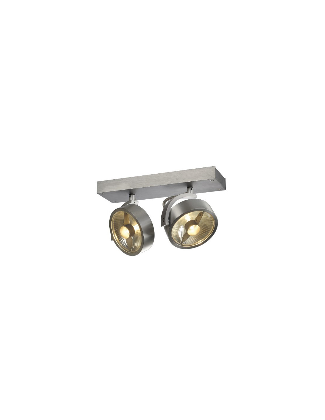 KALU 2 QPAR plafonnier, alu brossé. ES111, max. 2x75W