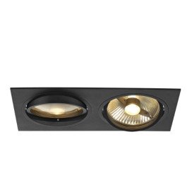 NEW TRIA I ES111 encastré, rectangulaire, noir, GU10 max 2x75W, +clips ressorts
