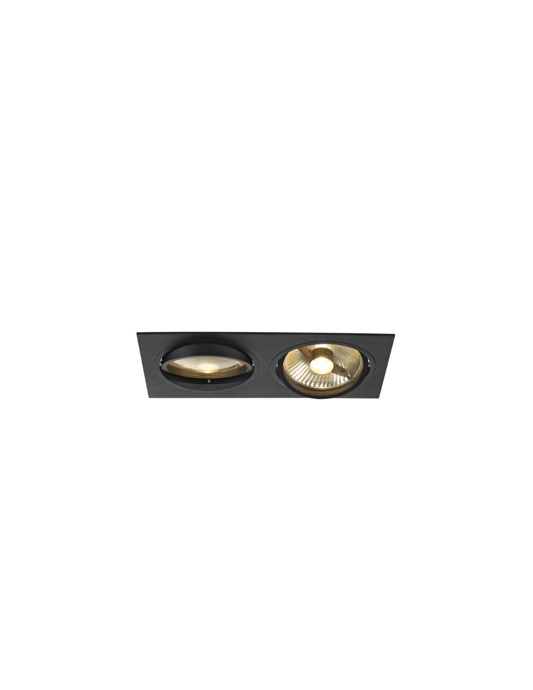 NEW TRIA I ES111 encastré, rectangulaire, noir, GU10 max 2x75W, +clips ressorts