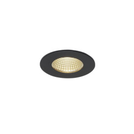 PATTA-I plafonnier encastré, Rond, noir mat, 9W 38°, 3000K, Driver incl.