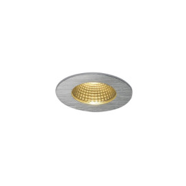 PATTA-I plafonnier encastré, Rond, alu brossé, 9W 38°, 3000K, Driver incl.
