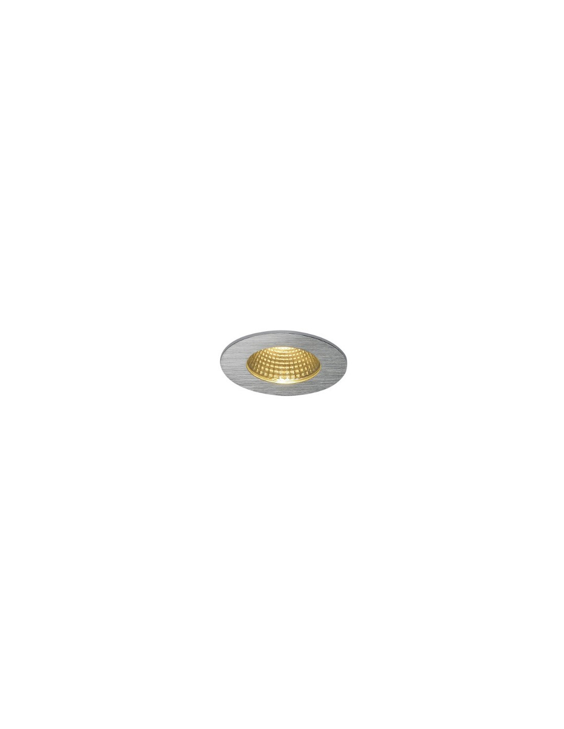 PATTA-I plafonnier encastré, Rond, alu brossé, 9W 38°, 3000K, Driver incl.