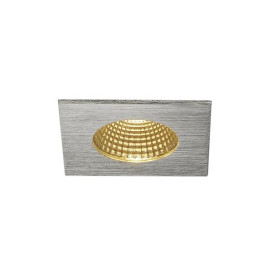 PATTA-I plafonnier encastré, Carré, alu brossé, 9W 38°, 3000K, Driver incl.
