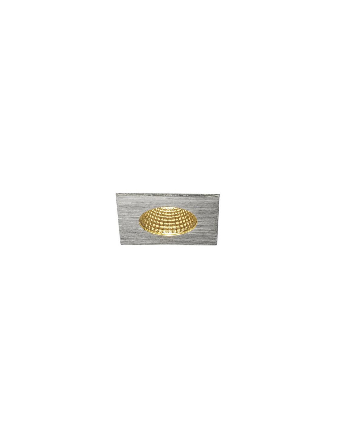 PATTA-I plafonnier encastré, Carré, alu brossé, 9W 38°, 3000K, Driver incl.