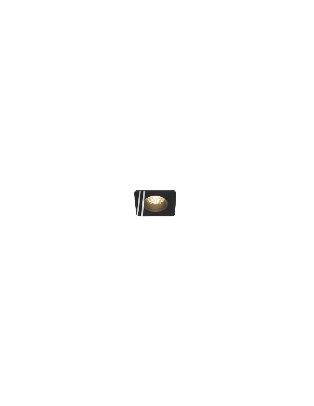 PATTA-F plafonnier encastré, Carré, noir mat, 9W 38°, 3000K, Driver incl.
