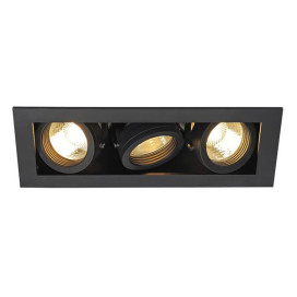 KADUX 3 GU10 encastré, rectangulaire, noir mat, max. 3x50W