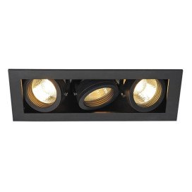 KADUX 3 GU10 encastré, rectangulaire, noir mat, max. 3x50W