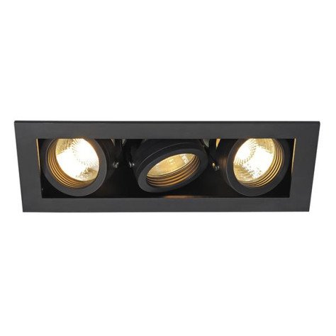 KADUX 3 GU10 encastré, rectangulaire, noir mat, max. 3x50W