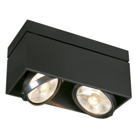 KARDAMOD SURFACE CARRE ES111 DOUBLE plafonnier, noir, 2x GU10, max. 2x 75W