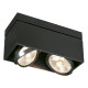 KARDAMOD SURFACE CARRE ES111 DOUBLE plafonnier, noir, 2x GU10, max. 2x 75W