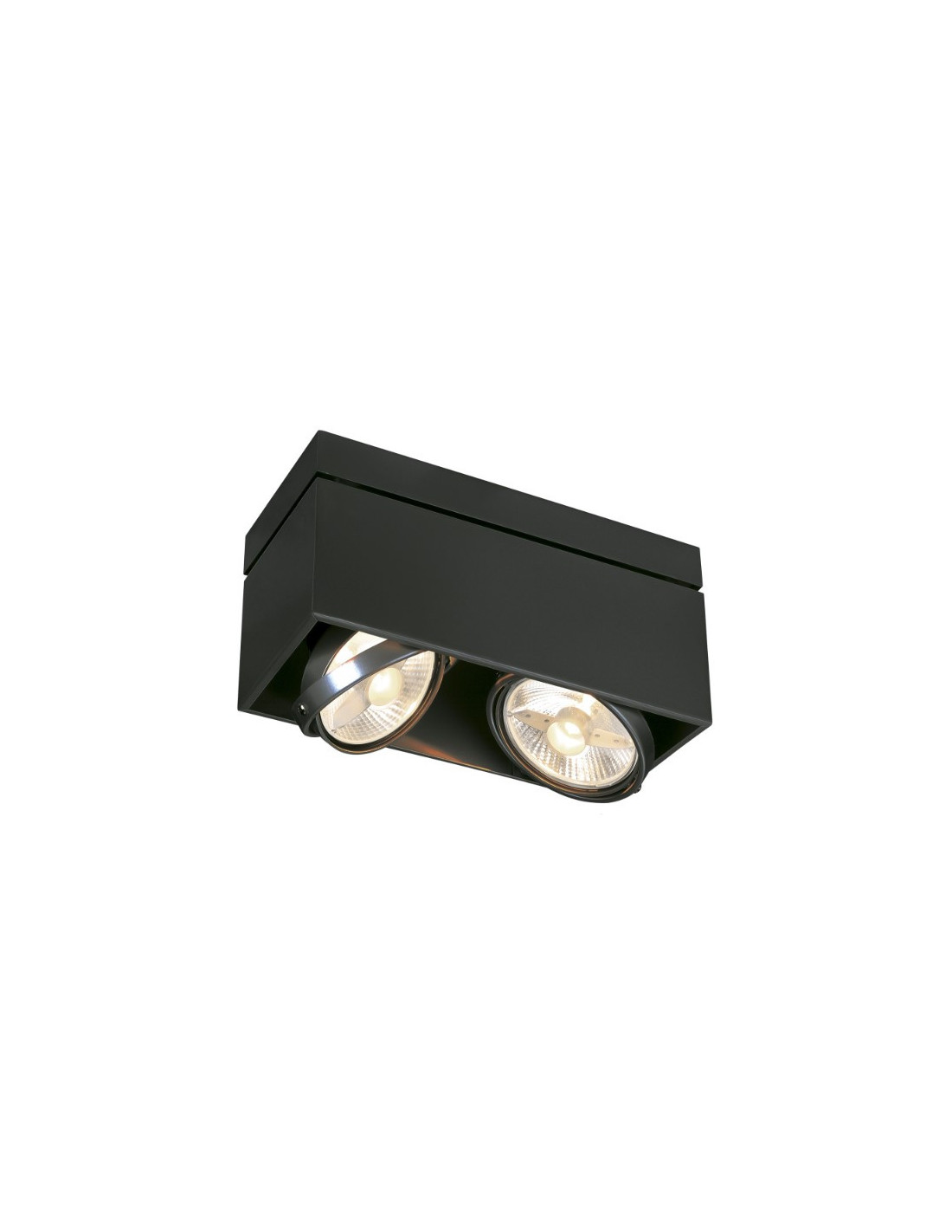 KARDAMOD SURFACE CARRE ES111 DOUBLE plafonnier, noir, 2x GU10, max. 2x 75W
