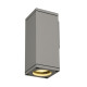 THEO WALL OUT applique, carré, gris argent, GU10, max. 35W