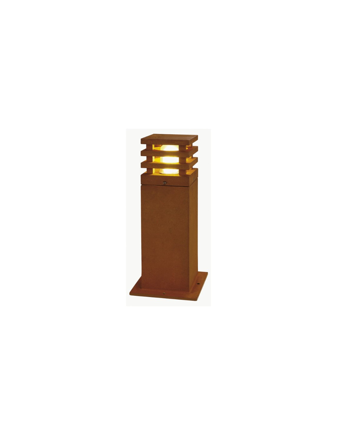 RUSTY LED 40 carré, luminaire extérieur, fonte rouillée, LED 3000K, IP55