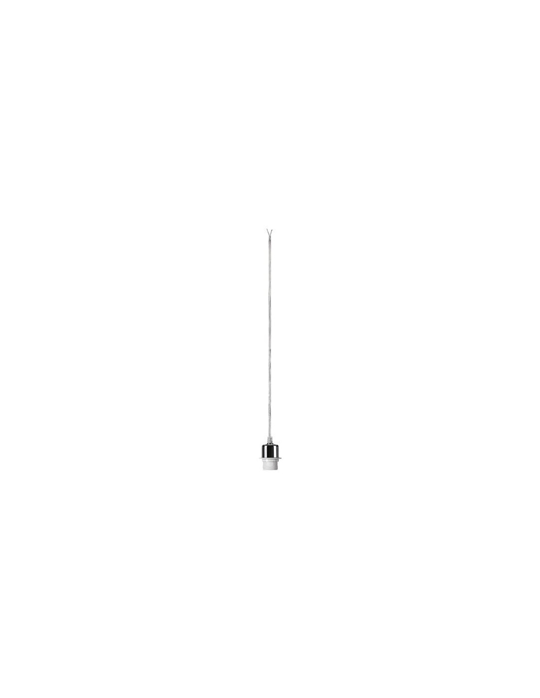 FENDA suspension E27 60W acier/plastique sans roset/sans blindage chrome