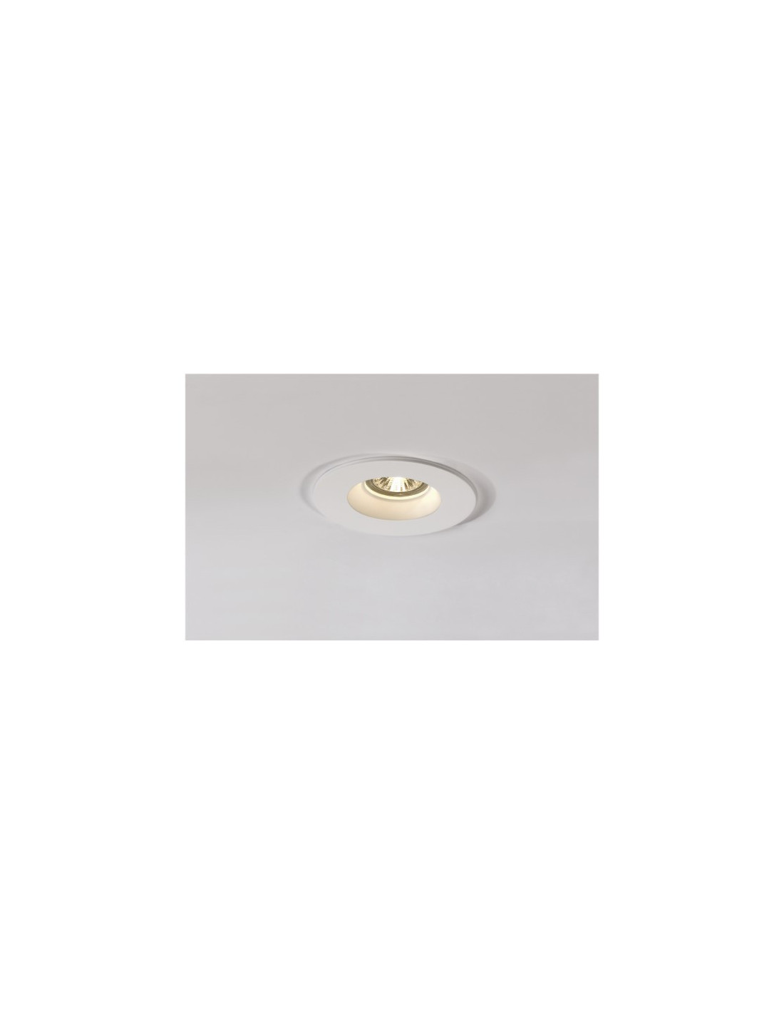 PLASTRA plafonnier encastré QPAR51/GU10 35W plâtre/acier rond blanc