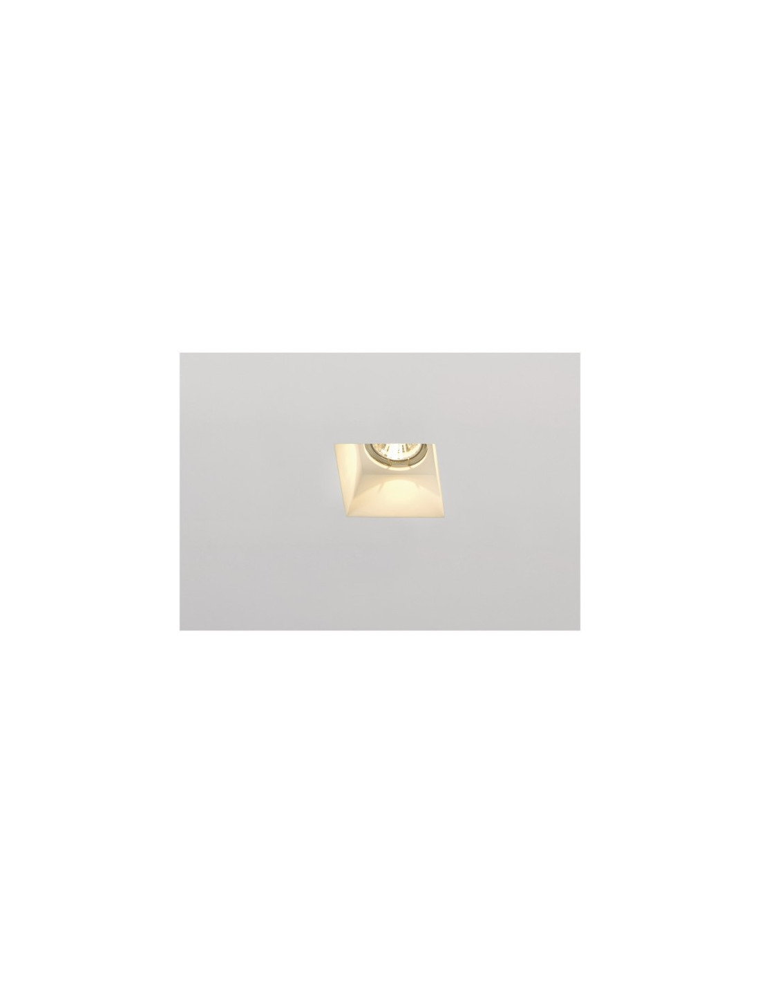 PLASTRA plafonnier encastré QPAR51/GU10 35W plâtre/acier carré blanc