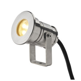 DASAR projecteur applique/borne/plaf app LED 5W 3000K 40° alu/verre IP67 inox