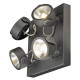 Kalu LED 4 applique/plafonnier carré noir LED 60W 3000K 60°