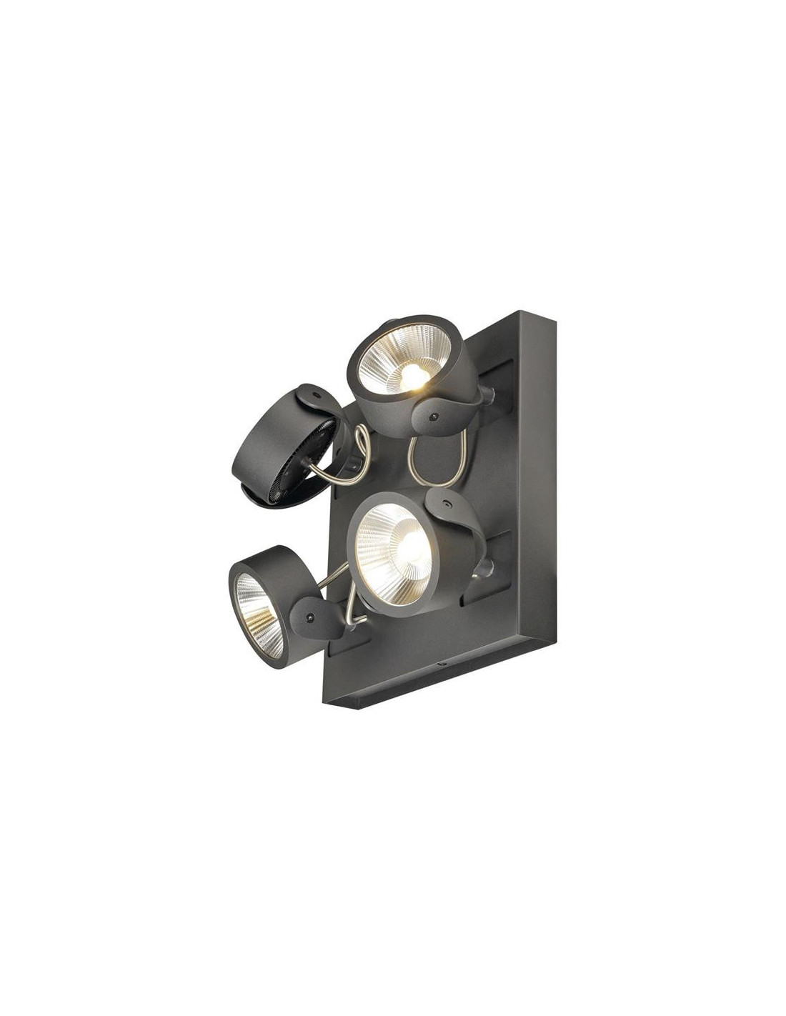 Kalu LED 4 applique/plafonnier carré noir LED 60W 3000K 60°
