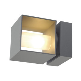 Square turn applique extérieure gris argent qt14 max 42W IP44
