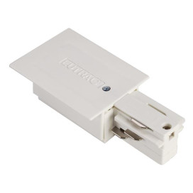 Eutrac alimentation pour rail 3 allumages à encastrer blanc RAL9016 terre droite