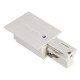 Eutrac alimentation pour rail 3 allumages à encastrer blanc RAL9016 terre droite