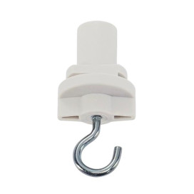 Adaptateur triphasé avec crochet pour rail triphasé S-track blanc signal.
