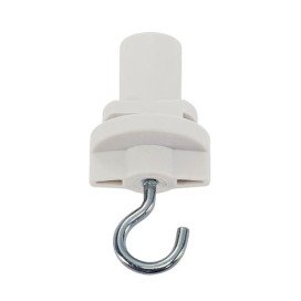 Adaptateur triphasé avec crochet pour rail triphasé S-track blanc signal.