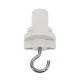Adaptateur triphasé avec crochet pour rail triphasé S-track blanc signal.