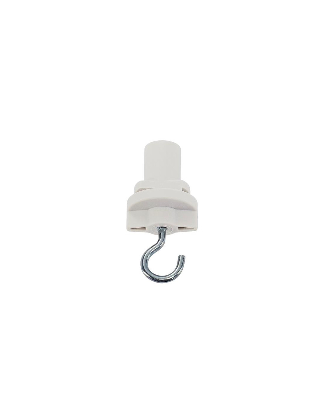 Adaptateur triphasé avec crochet pour rail triphasé S-track blanc signal.