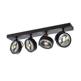 Applique/plafond indoor apparent Kalu CW quad QPAR111 noir 4x75W