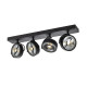 Applique/plafond indoor apparent Kalu CW quad QPAR111 noir 4x75W