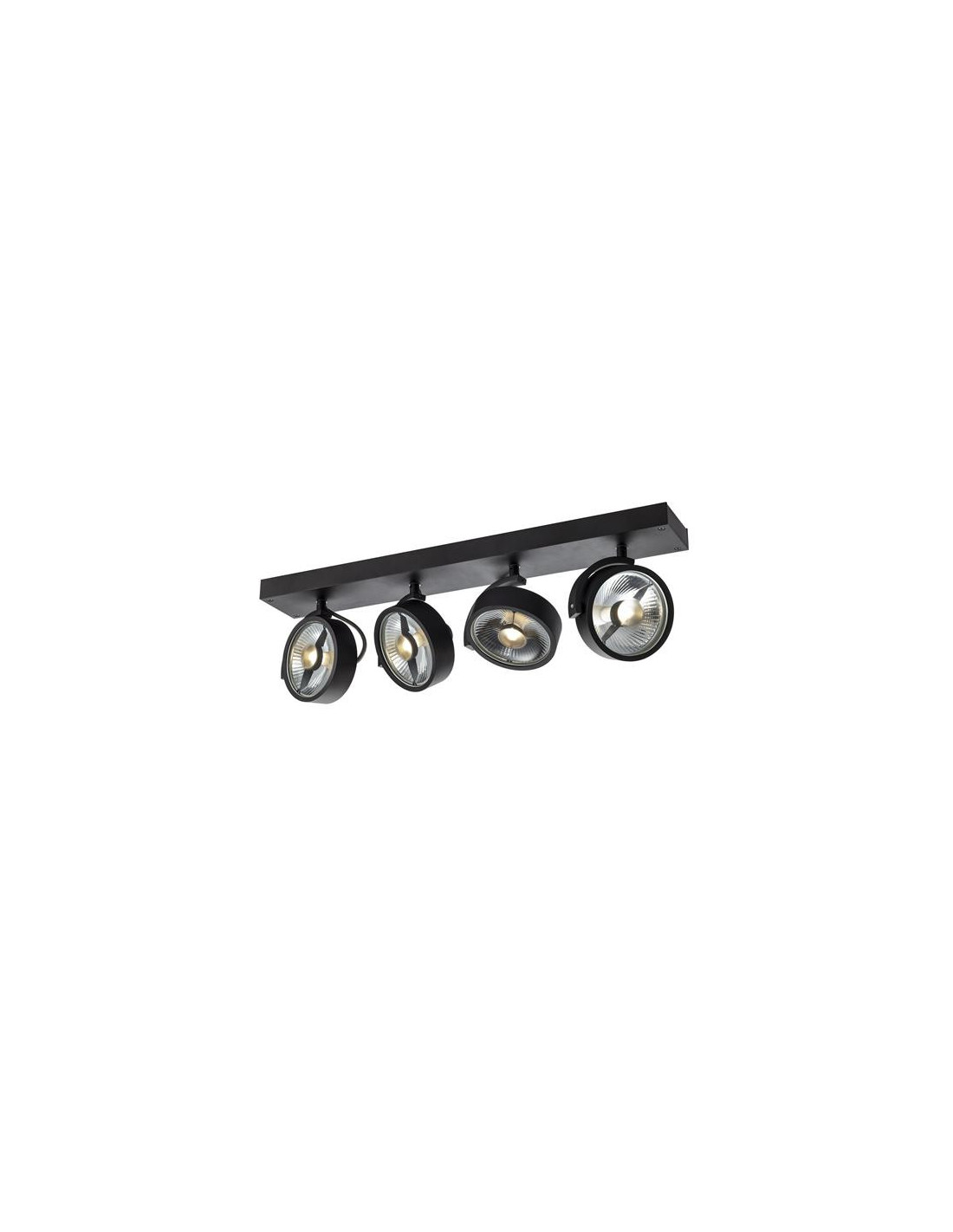 Applique/plafond indoor apparent Kalu CW quad QPAR111 noir 4x75W