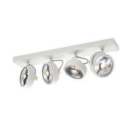Applique/plafond indoor apparent Kalu CW quad QPAR111 blanc 4x75W