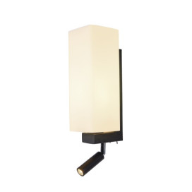 Quadrass spot applique apparente indoor avec spot LED et douille E27 noire
