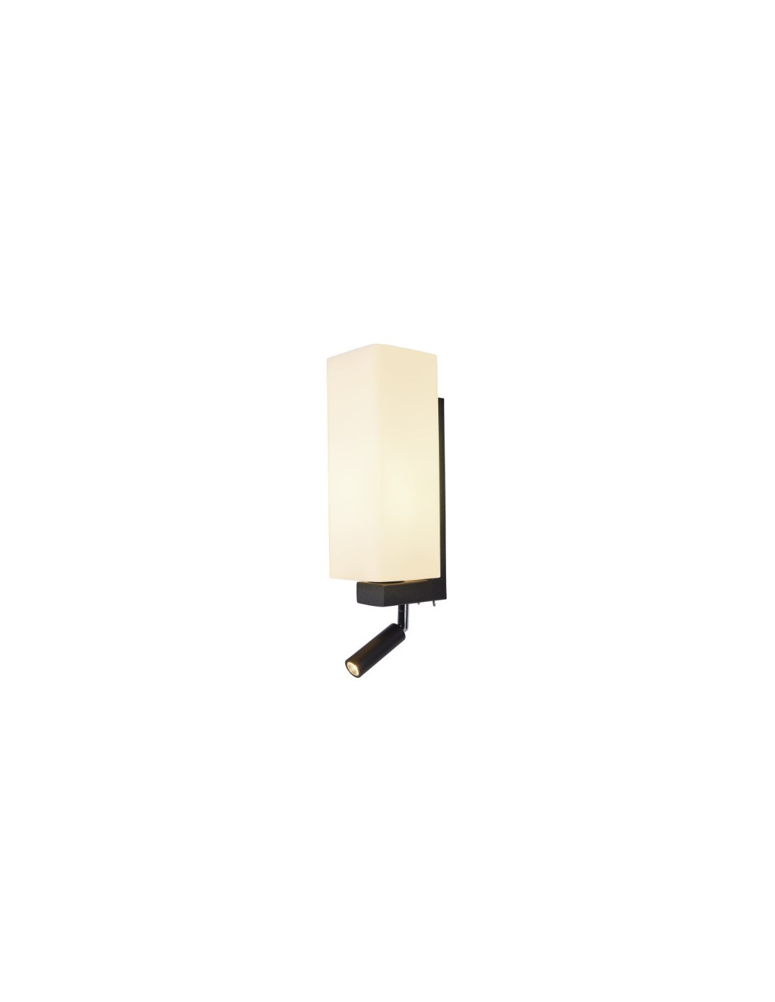 Quadrass spot applique apparente indoor avec spot LED et douille E27 noire