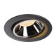 Numinos move DL XL plafonnier encastré LED noir/chromé 2700K 20° inclin/pivo