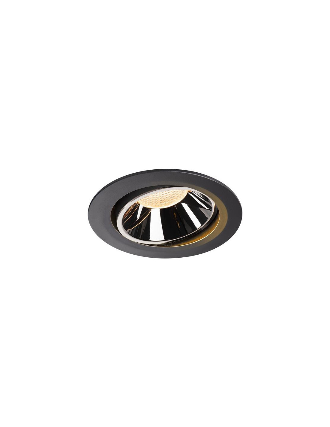 Numinos move DL XL plafonnier encastré LED noir/chromé 2700K 40° inclin/pivo