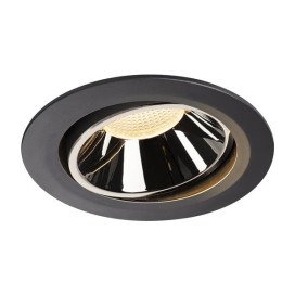 Numinos move DL XL plafonnier encastré LED noir/chromé 3000K 20° inclin/pivo
