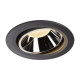 Numinos move DL XL plafonnier encastré LED noir/chromé 3000K 40° inclin/pivo