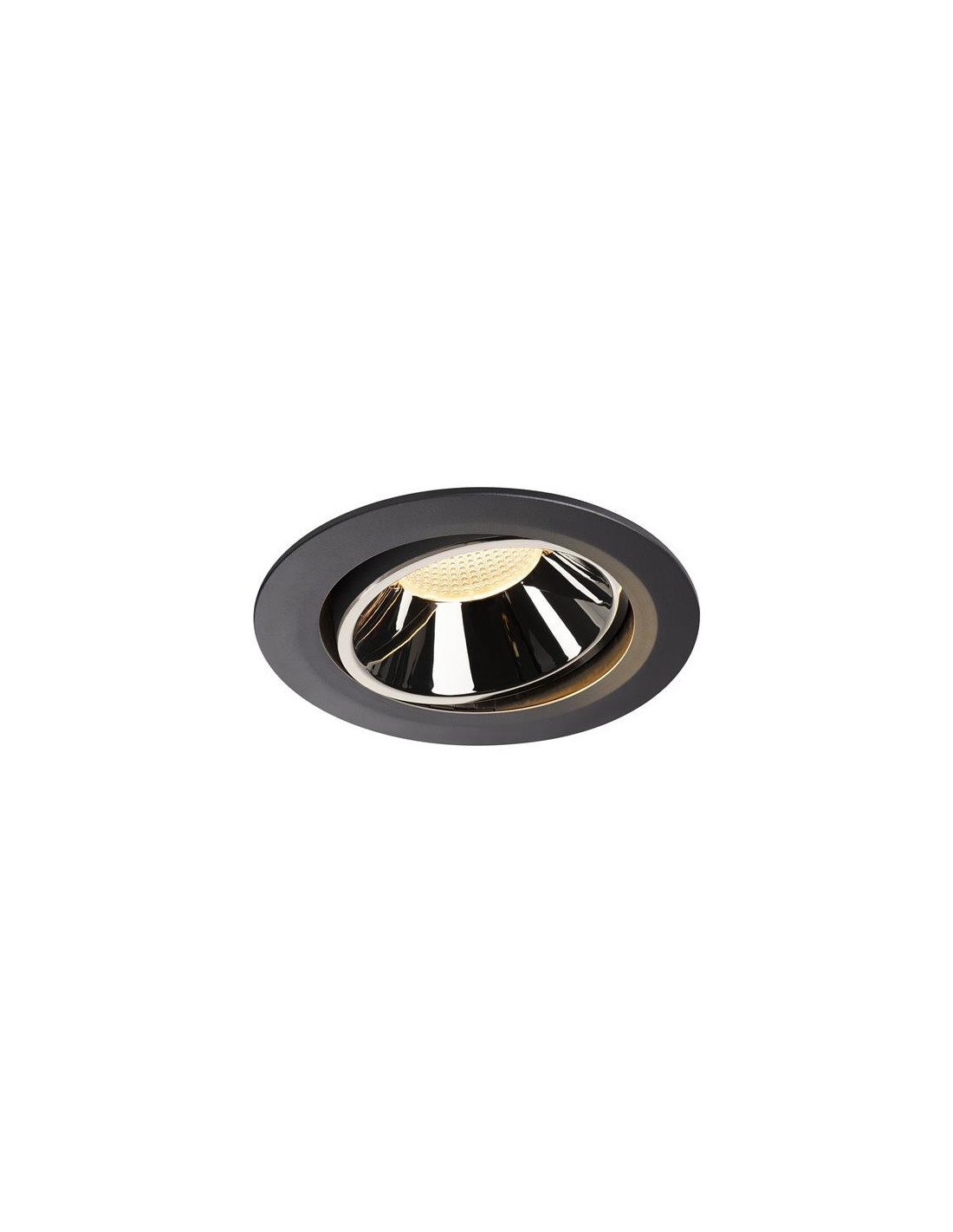 Numinos move DL XL plafonnier encastré LED noir/chromé 3000K 55° inclin/pivo