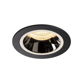Numinos DL M plafonnier encastré LED noir/chromé 3000K 20°