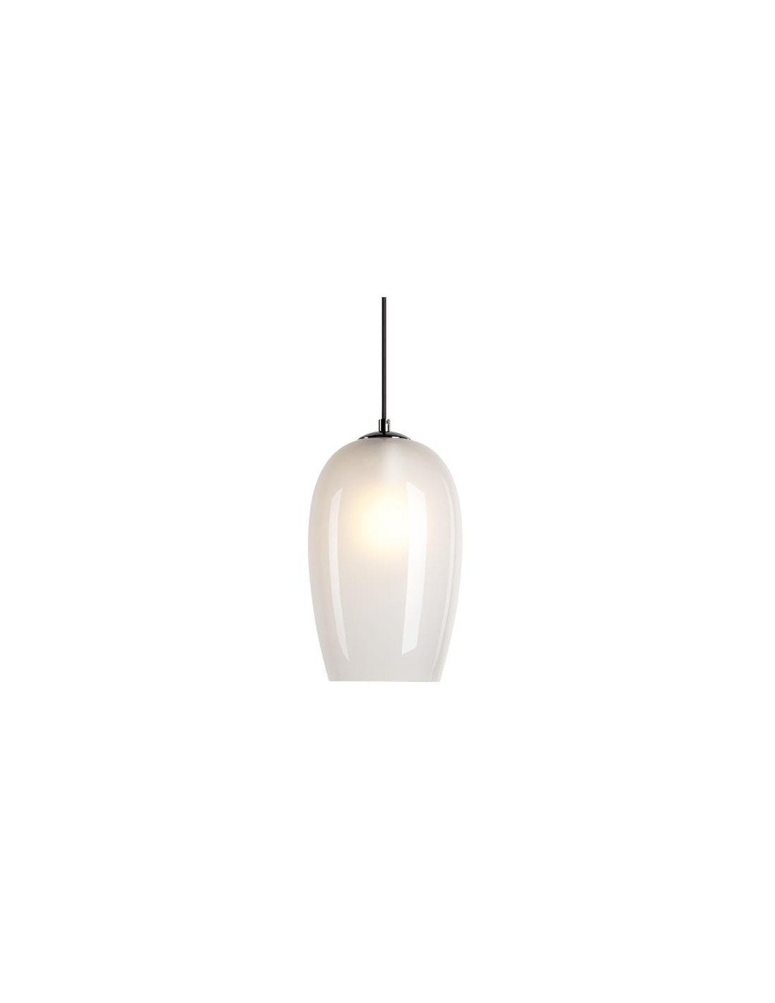 PANTILO OVAL PD, E27 Suspension verre blanc/chromé