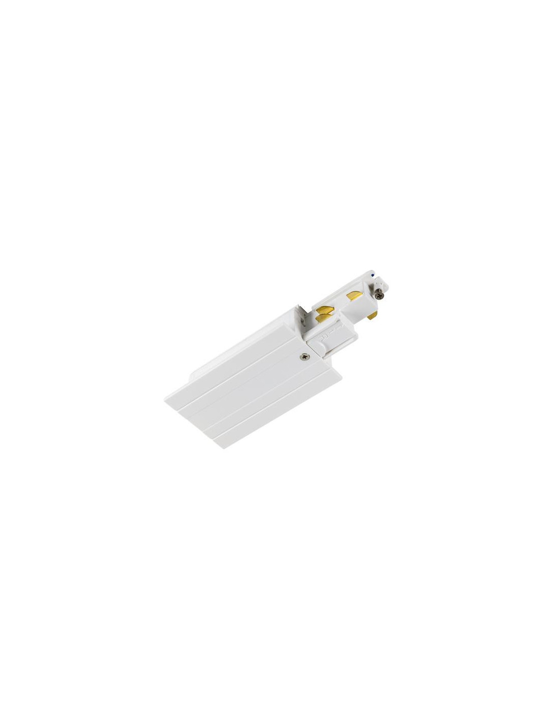 Dispositif d'alimentation d'extrémité rail encastré 3P terre à droite blanc DALI